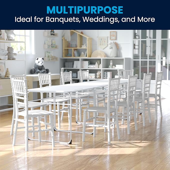 Flash Furniture Hercules Series Children's Resin Event Chair, Commercial/Residential All Occasion Chair, 330 lb. Static Weight Capacity, White