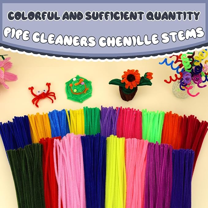 Pipe Cleaners, 100PCS Christmas Pipe Cleaners Craft Supplies, Grey Pipe Cleaners Bulk Fuzzy Sticks for DIY Art and Craft Projects Home Decoration