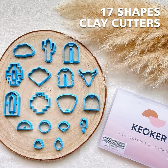 KEOKER Aztec Polymer Clay Jewelry Cutters, Cactus Polymer Clay Cutters, Western Clay Cutters for Polymer Clay Jewelry Making