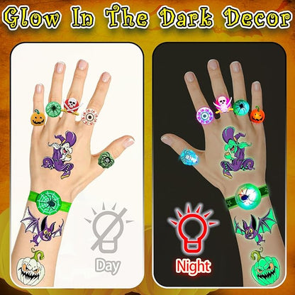 36Pack Halloween Party Favors for Kids, Light Up Halloween Toys Bulk for Trick Or Treat, Led Rings Glasses Necklaces Bracelets, Halloween Goodie Bag Fillers Stuffers, Glow in The Dark Party Supplies