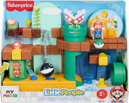 Fisher-Price Little People Toddler Toy My Mario Adventure Playset with Music Sounds & Figures, Preschool Kids Ages 18+ Months