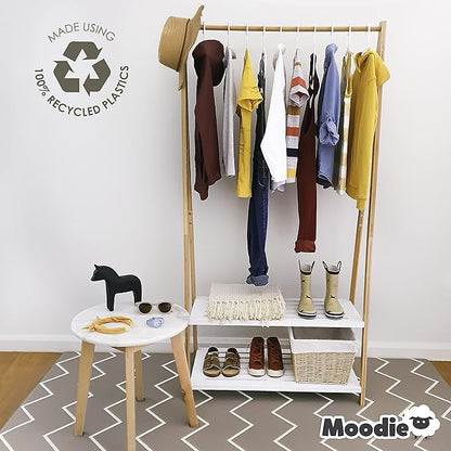 Recycled Plastic Kids Hangers | 13.5" Heavy Duty Kids Clothes Hangers | Bulk Pack Childrens Hangers, Large Child Hangers | Toddler Hangers (2-12yrs | 25 Pack, White)