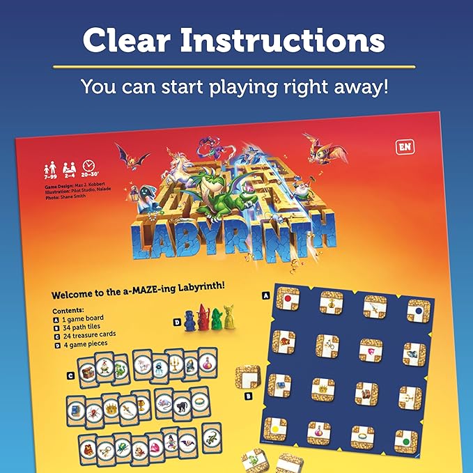 Ravensburger Labyrinth - Enthralling Family Board Game | Ideal for Kids and Adults Aged 7 and Up | Offers Great Replay Value | Designed for 2-4 Players | Globally Celebrated | ASIN: 26448