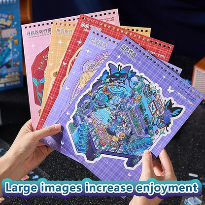 Large Sticker Book Collection, 700+ DIY 3D Sticker Scenes, Premium Reusable Craft Kit for Stress Relief, Mix and Match Creative Sets to Make Stickers for Gifts and Therapy [Royal Blue]