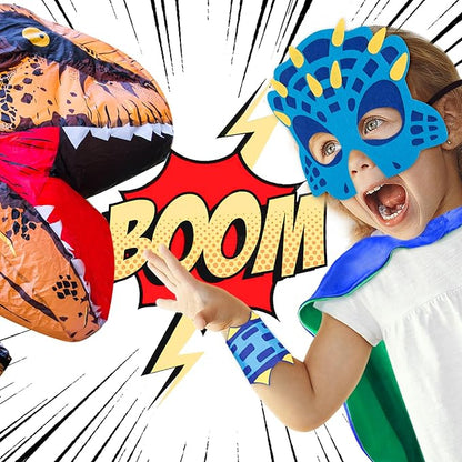 iROLEWIN Dinosaur-Costume for Kids Dragon Cape Mask as Boys Girls Dino Dress-Up Clothes for Play Toys Birthday Party Gifts