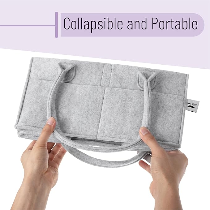 Mr. Pen- Baby Diaper Caddy Organizer, 2 Pack, Gray, Baby Caddy Organizer with Handle, Compact Size, Collapsible & Portable
