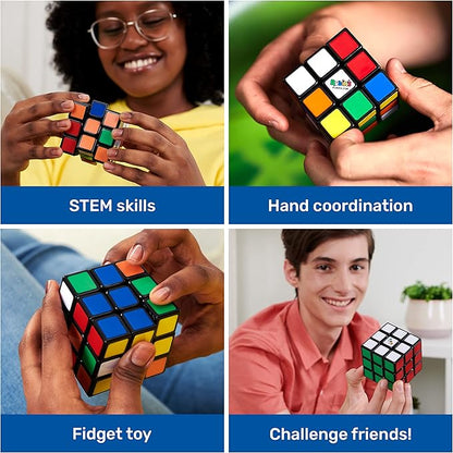 Rubik’s Cube, Original 3x3 Puzzle Brain Teaser Fidget Toy with Removable Interchangeable Mod Stickers to Customize, for Adults & Kids Ages 8 and up