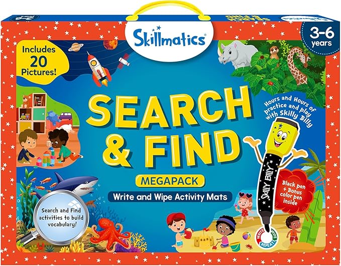 Skillmatics Preschool Learning Activity - Search and Find Megapack Educational Game, Perfect for Kids, Toddlers Who Love Toys, Art and Craft Activities, Gifts for Kids Ages 3, 4, 5, 6