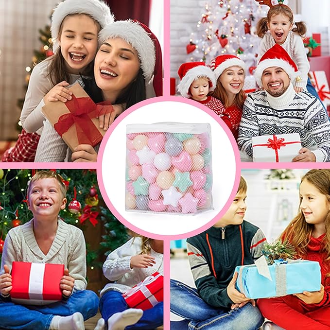 GOGOSO Ball Pit Balls,Plastics Balls for Ball Pit, Stars Hearts Shape for PastelBall for Toddlers Kids