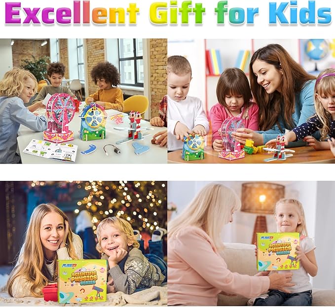 PLANEKO Science Kits for Kids Age 8-12 STEM Projects Activity Craft Kits 3 in 1 Educational Building Kits DIY 3D Puzzles for Kids Science STEM Toys Kits for Boys Girls Age 6-8 8-10 10-12 Birthday Gift