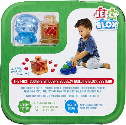 Jelly Blox Tractor Set | Includes 12 Pieces | Toddler & Preschool Building Blocks Kids Can Squeeze, Stretch, Squish | MESH ACCREDITED | Safety Tested & Ouch-Free | Sensory Play Toy for Ages 2+