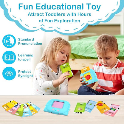 Talking Flash Cards for Toddler 1 2 3 4 Year Old, Toddler Toys Age 2-4, 224 Sight Words Learning Toys, Autism Sensory Toys, Pocket Speech Therapy Toys, Montessori Toys, Gifts for Boys Girls