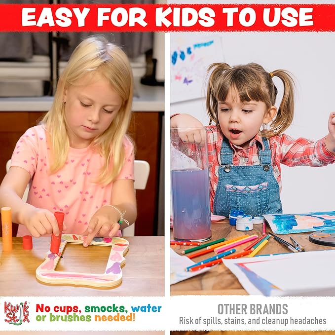 Kwik Stix Solid Tempera Paint Sticks – 12 Pack of Orange – Same Color Washable, Quick Dry (90 Seconds), ASTM Certified, Non-Toxic, Allergen-Free Kids & Toddler Art Supplies for Home, School & Crafts