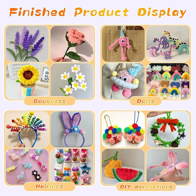 Pipe Cleaners, 100Pcs Pipe Cleaners Supplies for Flower Making DIY Craft, Chenille Stems Pipe Cleaners Art Supplies for Festivals Crafts Decorations/Purple