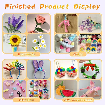 Pipe Cleaners, 100Pcs Pipe Cleaners Supplies for Flower Making DIY Craft, Chenille Stems Pipe Cleaners Art Supplies for Festivals Crafts Decorations/Purple