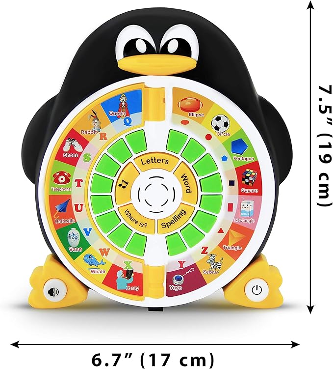 Penguin Power ABC Learning & Educational Toys for Preschoolers - Preschool Learning Activities Toys to Learn ABCs, Words, Spelling, Shapes, Quiz & Songs - Learning Toys for 3+ Year Olds Boys and Girls