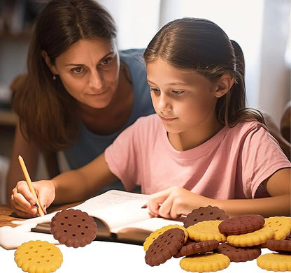 KR. LIF Cookie Food Erasers Set Cute Erasers for Kids Bulk- 6 Packs 36 PCS - Novelty Puzzle Erasers