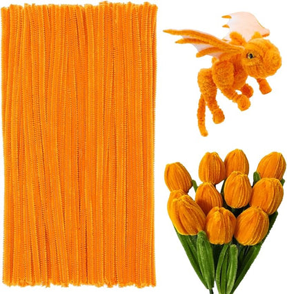 180 Pieces Pipe Cleaners Chenille Stem, Orange Craft Pipe Cleaners, 11.8inch Christmas Pipe Cleaners Chenille Stems for Mother’s Day DIY Art Crafts Decorations Supplies (Golden)