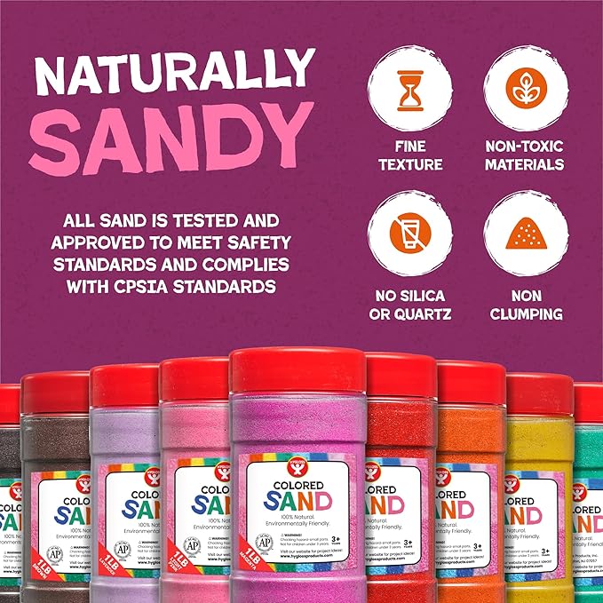 Hygloss Products Sand Colorful Craft Art-Variety of Uses-Environmentally Friendly and Safe for Kids, Light Blue 25-Pound
