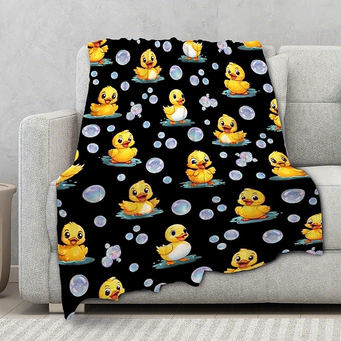 Aparajita Ducks Blanket Adult Duck Blanket Kids Funny Blanket Suitable for Living Room Bedroom Bed Sofa Crib Couch Chair Outdoor All Season Items That Yellow Duck Lovers Will Love 40"x30"for Pets
