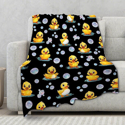 Aparajita Ducks Blanket Adult Duck Blanket Kids Funny Blanket Suitable for Living Room Bedroom Bed Sofa Crib Couch Chair Outdoor All Season Items That Yellow Duck Lovers Will Love 60"x50"for Teens