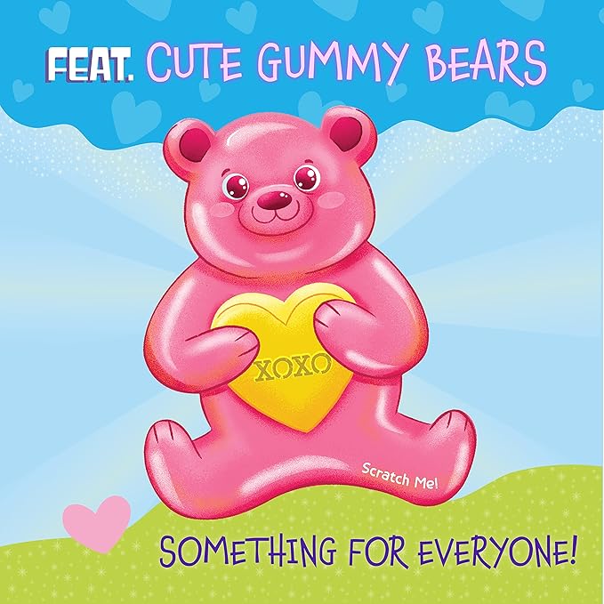 Peaceable Kingdom Valentines Cards for Kids Classroom, Set of 28 Valentines Day Gifts - Gummy Bear Scratch and Sniff Scented Candy Heart Valentines