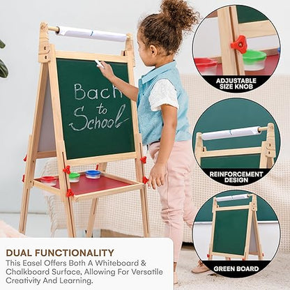 Childlike Behavior | Wooden Easel Stand - Sign Holder Stand - Poster Stands for Display - Painting Holder for Events and Decor - Adjustable and Portable Easel - Suitable for Wedding & Party Display