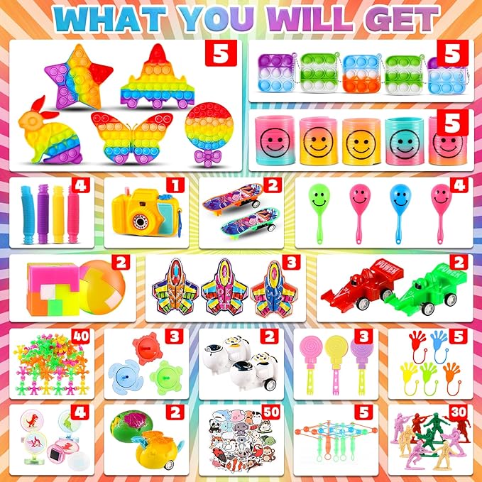 1120+PCS Party Favors for Kids,Fidget Toys Packs, Assorted Small Toys for Pinata Fillers Carnival Prizes,Goodie Bags Stuffers School Classroom Prizes Toys Bulk,Treasure Box Birthday Gifts