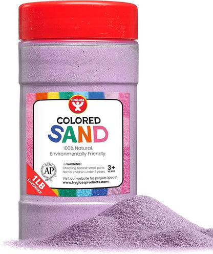 Hygloss Products Colored Play Sand - Assorted Colorful Craft Art Bucket O' Sand, Lavender, 1 lb