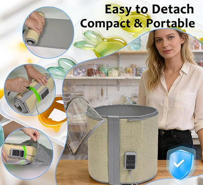 Portable Graphene Heating Craft Heater for Resin & Clay - 113-149°F (45-65°C) Adjustable Temp, Timer, 105W, 15"x12.2" - Fast, Even Drying for Pottery & Acrylic Art