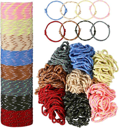 WILLBOND 216 Neon Friendship Bracelets Bulk for Kids Birthday Classroom Student Gift Adjustable Paracord Bracelets Rope Woven Neon Colors Valentine Day Gift Girls Boy Party Favors