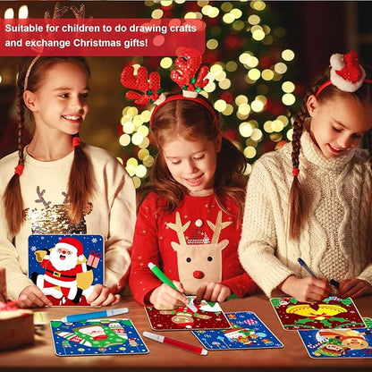 12 Pack Christmas Wooden Puzzles for Toddlers Christmas Puzzles Coloring Craft Kit for Kids Christmas Stocking Stuffers Crafts Toys Winter Xmas Party Favors Gifts Jigsaw Puzzle