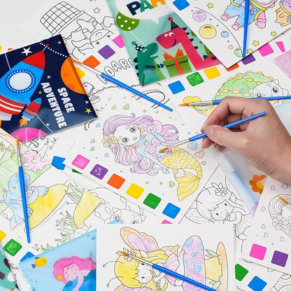 Rotu Water Coloring Books for Kids Party Favors for Kids 4-8, 30 Pack Birthday Gifts Classroom Prizes Goodie Bags Stuffers Bulk Art Craft Supplies, 210Pcs