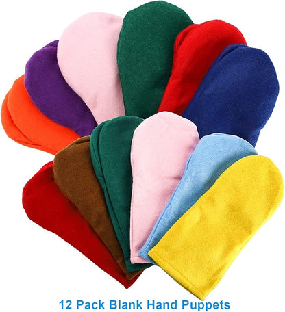 TOPZEA 12 Pack Hand Puppet Making Kit, Kids Craft and Art Aupplies Felt Sock Puppet Creative DIY Make Your Own Puppets Kits with Pompoms and Wiggle Googly Eyes Storytelling Role Play Party Supplies