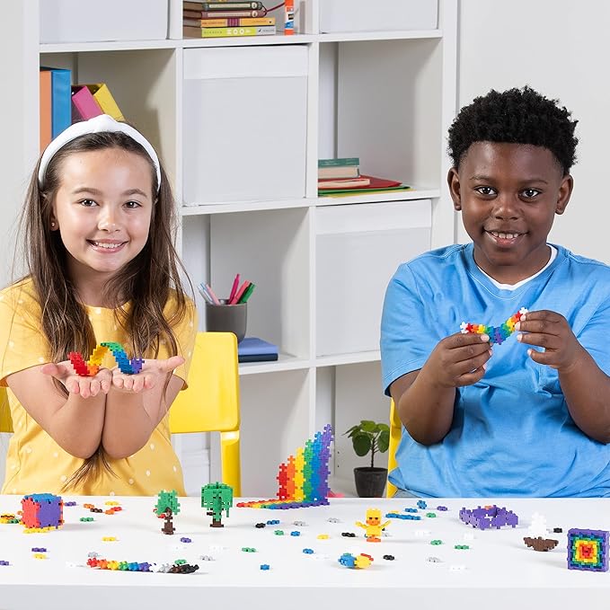 PLUS PLUS - Learn to Build Basic Color Mix, 400 Piece - Construction Building Stem/Steam Toy, Interlocking Mini Puzzle Blocks for Kids