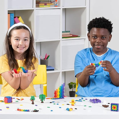PLUS PLUS - Learn to Build Basic Color Mix, 400 Piece - Construction Building Stem/Steam Toy, Interlocking Mini Puzzle Blocks for Kids