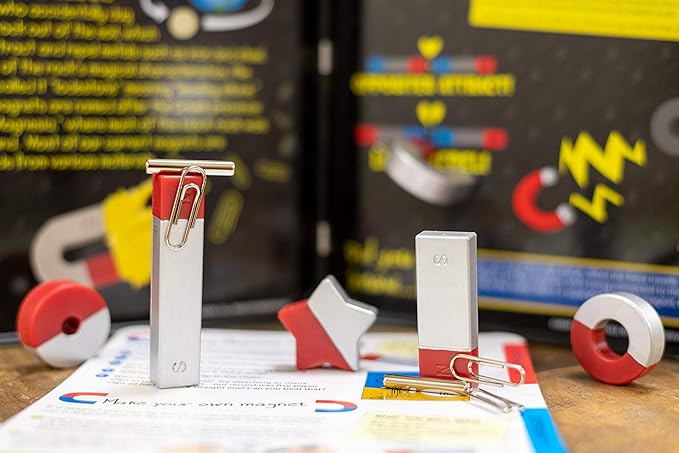 Bendon TS Shure Educational Magnetic Science Experiment Learning Tin with 8 Magnets and 5 Paper Clips 50521