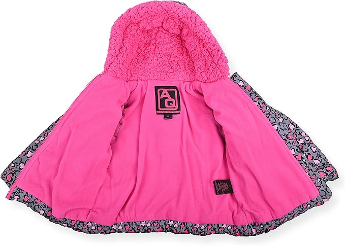 Arctic Quest Little Girls Bib Snow Pants and Ski Jacket Water-Resistant Snowsuit For Kids Winter Jacket For Girls