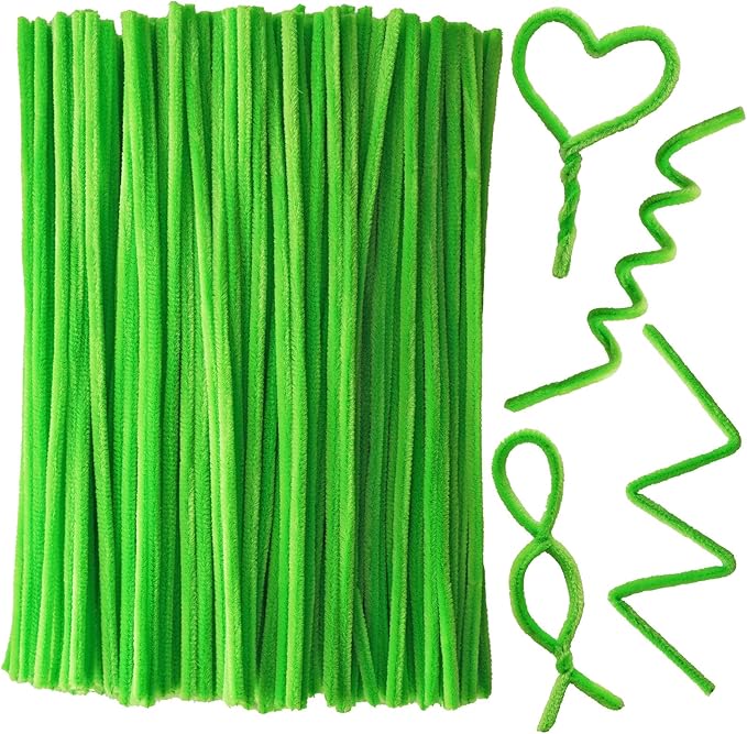 Qirimoi Light Green Pipe Cleaners Craft Pipe Cleaners Bulk Pipecleaners Crafts Supplies，200Pcs Light Green