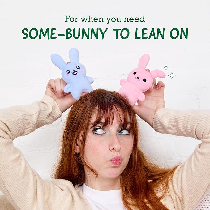 WHAT DO YOU MEME? Emotional Support Bunnies by Relatable, Cuddly Stuffed Animals and Toys, Squishy Toys and Plushies, Great Ideas for Loved Ones of All Ages, Includes 5 Plushies with Carrying Basket