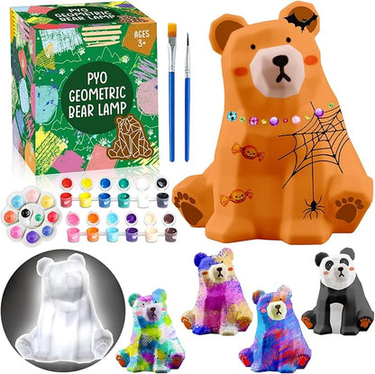 FUNZBO Paint Your Own Bear Lamp Kit - Arts and Crafts for Kids Ages 8-12, Art Supplies for Kids 6-8, Painting Kits for Kids Ages 4-8, Toys for Ages 8-13 Girls Boys Teens Birthday Gift