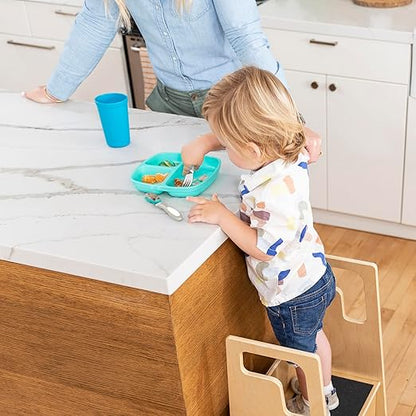 ECR4Kids My First Meal Pal Stainless Steel Spoons, Toddler Silverware, White, Light Grey, 3-Pack