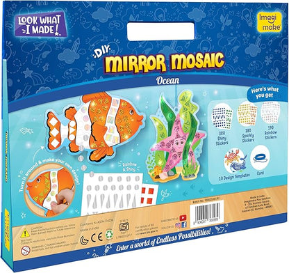 Imagimake Mirror Mosaic Ocean Theme Kids Art Set | DIY Craft Kit with Foil Stickers | Mosaic Kit for Kids | Birthday Gift for Boys and Girls Ages 3-8 | Toys for 4 Year Old Boys
