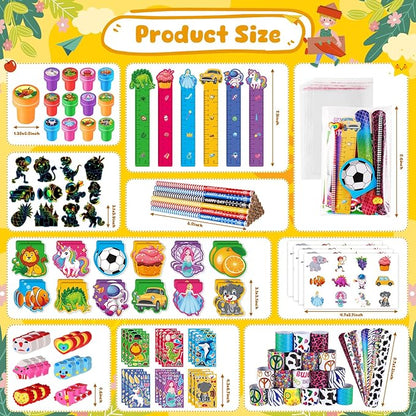 BenLouis 120Pcs Kids' Party Favors Sets Stampers Pencils Stickers School Stationery Bulk for Kids 4-8-12 Classroom Birthday Candy Goodie Bags Pinata Stuffers Rewards Gifts Supplies