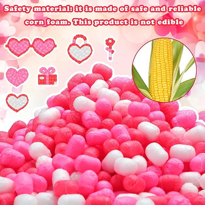 Junkin 1000 Pcs Magic Noodles Foam Crafts Puffs Corn Super Crafts Arts Kit Bulk Building Blocks Model Toys Valentines Kid Gifts for Kindergarten School Stimulates Creativity Supplies(Elegant Color)