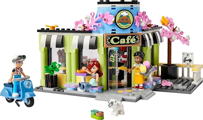LEGO Friends Heartlake City Cafe Toy for Children - Building Pastry - Creative Hobby and Gift Idea for Girls and Boys from 6 Years - 3 Mini Dolls and a Dog 42618