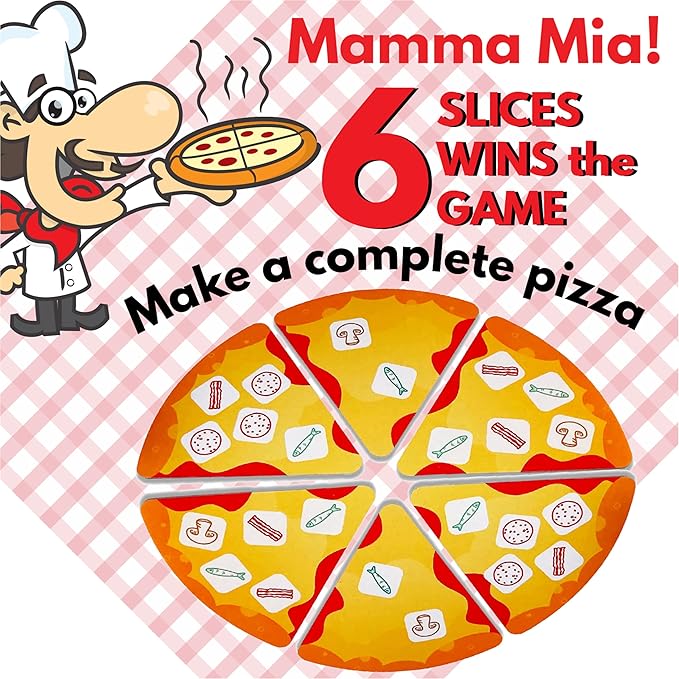 University Games, Pizza Party Dice Game, Dice Game for Kids and Families, Ages 6+ (5 count)