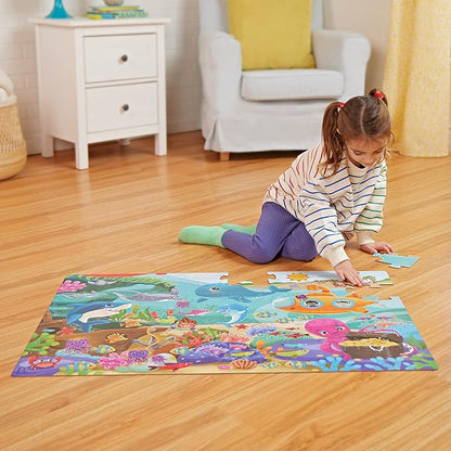 B. Toys – Floor Puzzle – 48-Piece Underwater Puzzle – Large 2 x 3 Feet Jigsaw Puzzle for Kids – Sea Animals, Submarine, Treasures – 3 Years + – Gigantic Jigsaw - Under The Sea