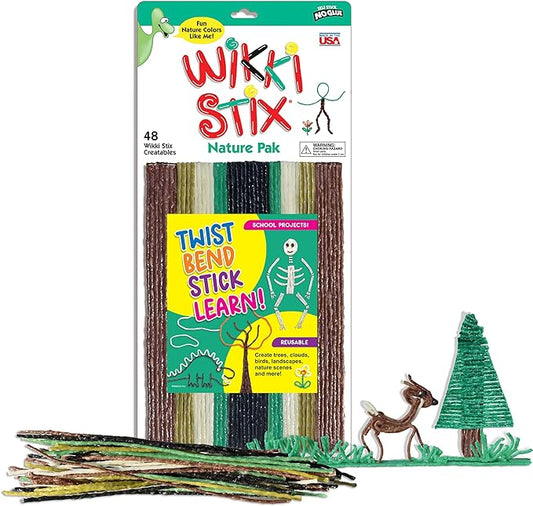 WIKKI STIX Nature Pak Provides Essential Arts & Crafts Fun and Great for School Projects, Made in The USA!