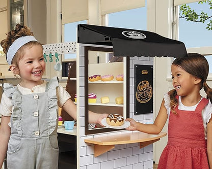 Little Tikes Real Wood Café & Bakery Exclusive Wooden Play Kitchen with Realistic Lights Sounds and Dual-Sided, 20+ Accessories Set- Gift for Kids, Toy for Girls Boys Ages 3 4 5+ Years